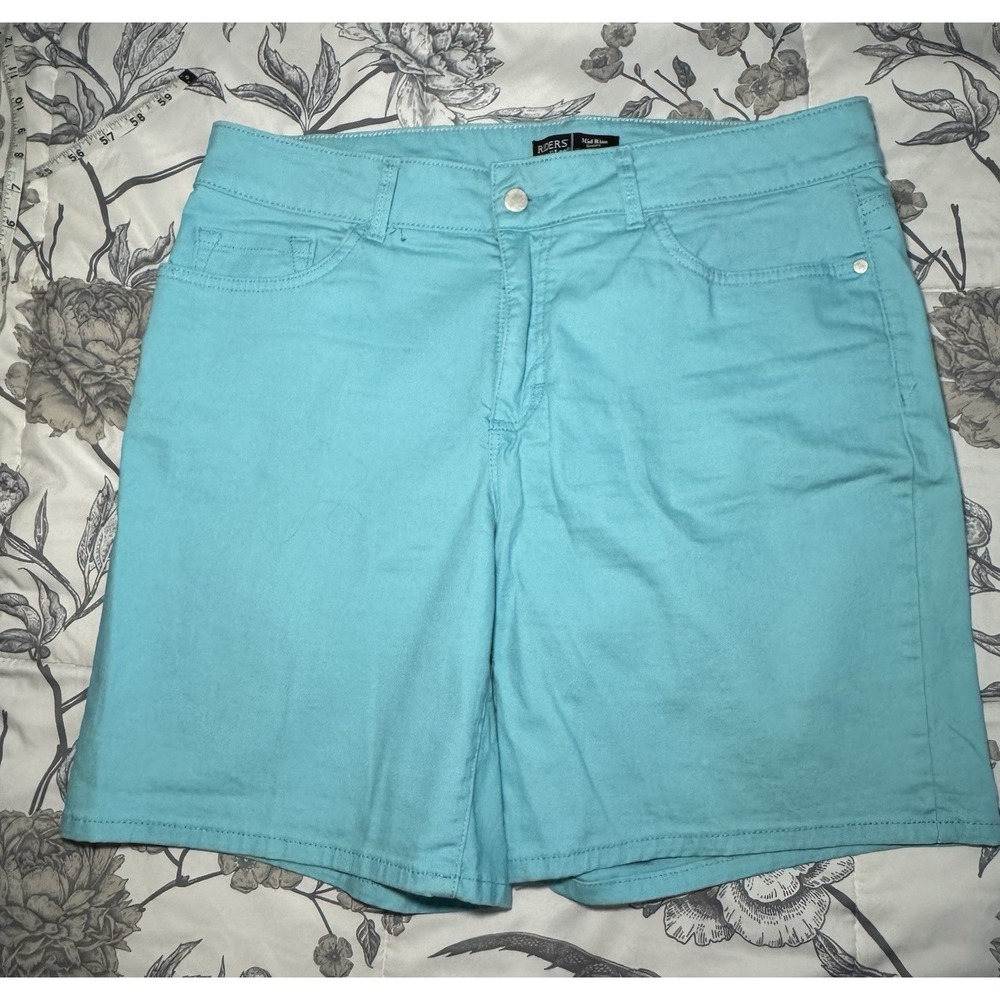 Riders by Lee Mid Rise Shorts Blue Pockets Size 16